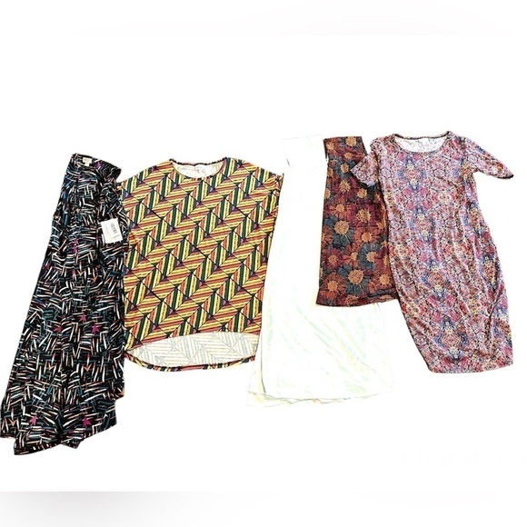 NWT Lularoe Sz XS Bundle 5 Pc Lot Irma Top Joy Vest Maxi Azure Skirt Julia Dress - Picture 8 of 10